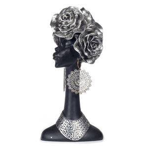 STATUETA BUST FEMEIE CU TRANDAFIRI