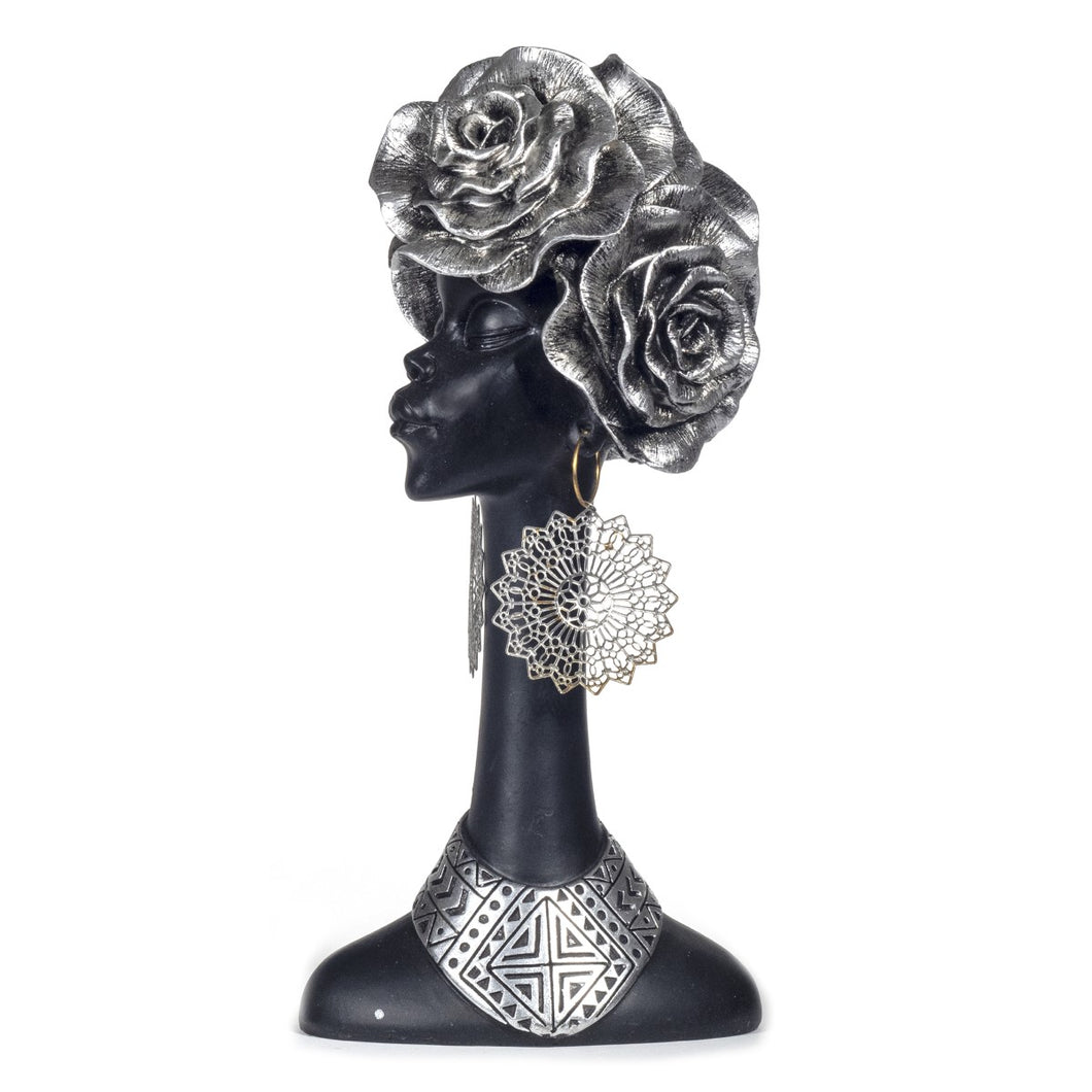 STATUETA BUST FEMEIE CU TRANDAFIRI