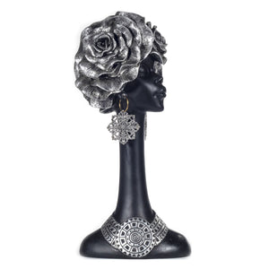 STATUETA BUST FEMEIE CU TRANDAFIRI