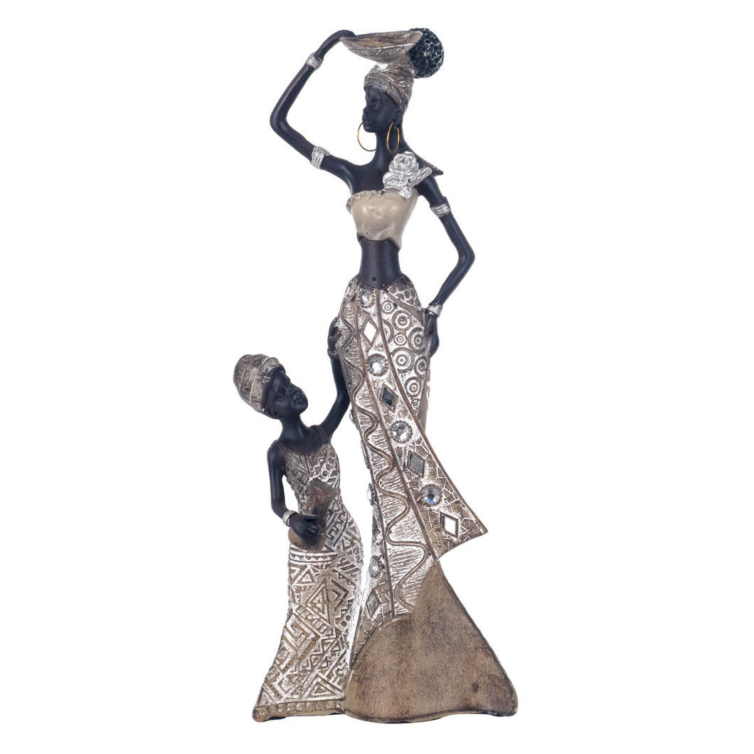 STATUETA FEMEIE AFRICANA MAMA SI COPIL