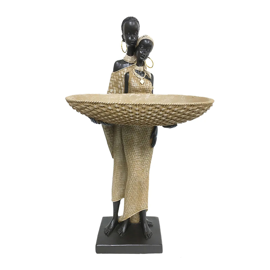 STATUETA CUPLU AFRICAN CU BOL